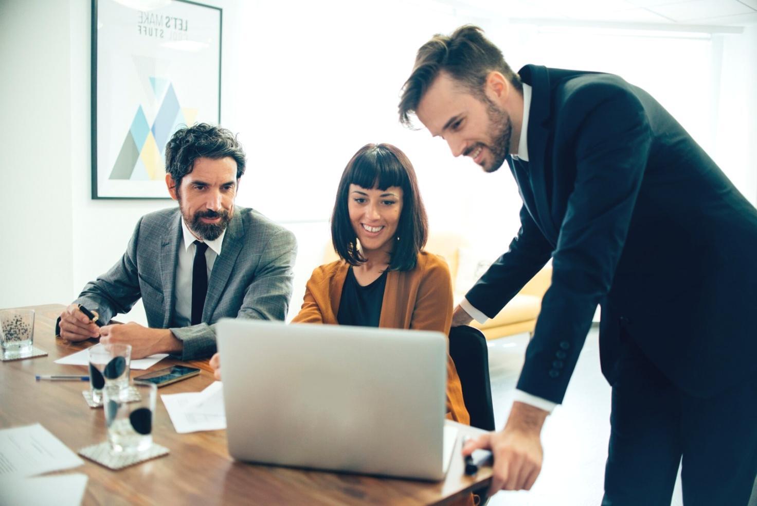 Strategic planning meeting with market data